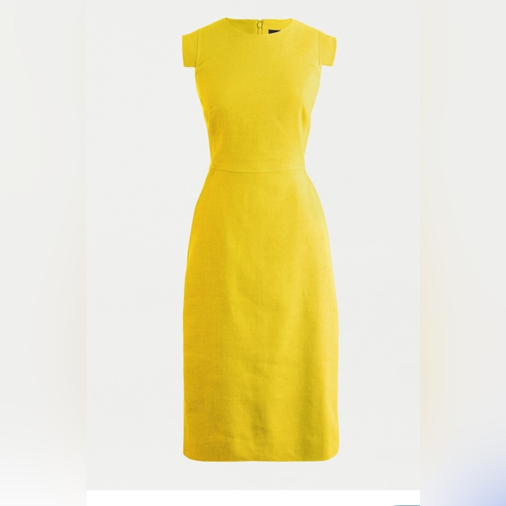 J. Crew Yellow Resume Midi Dress NWT size 10